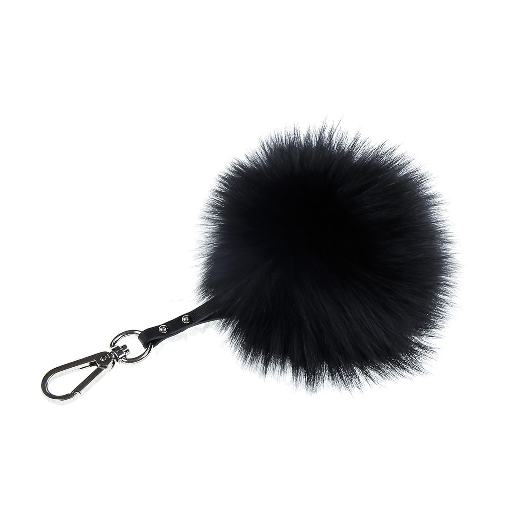 Black Pom Pom Furry Keychain